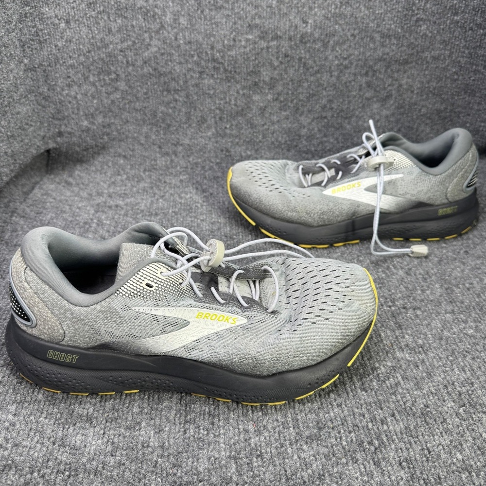 Brooks Ghost 16 Mens 8.5 Extra Wide Grey Yellow Running 1104184E040
